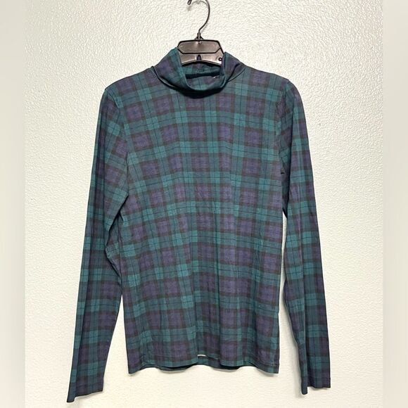 J. Crew Plaid Turtleneck Long Sleeve Top - Picture 3 of 9